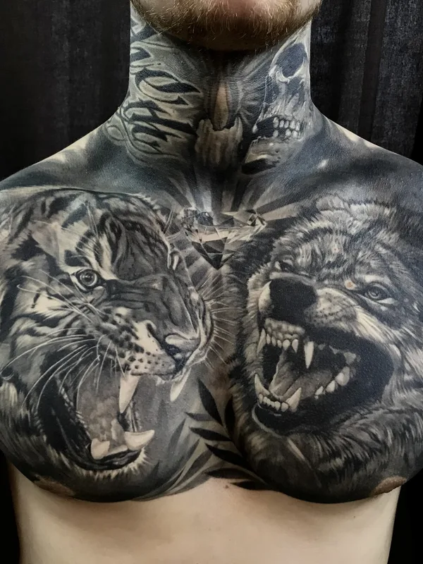 male blackandgrey realism татуировка на breast #102102 | Тату мастер Anastasia Kiseleva