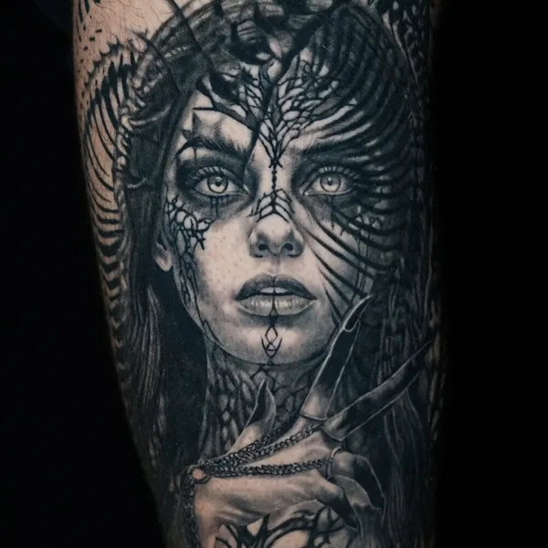 Horror tattoo by Anastasia Kiseleva  in Moscow