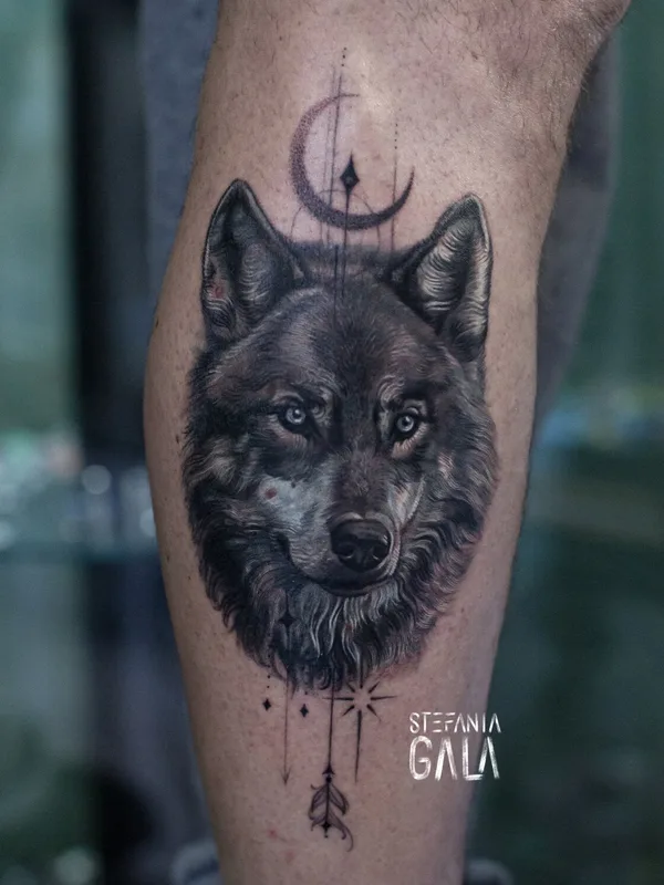 male blackandgrey realism tattoo on calf #103273 | Tattoo Artist Stefania Gala