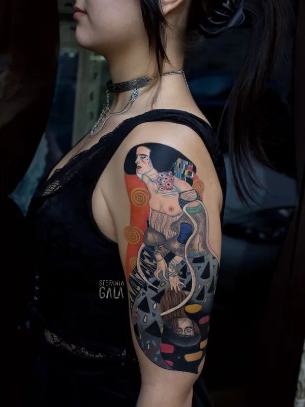 female authorsstyle tattoo on sleeve #103286 | Tattoo Artist Stefania Gala