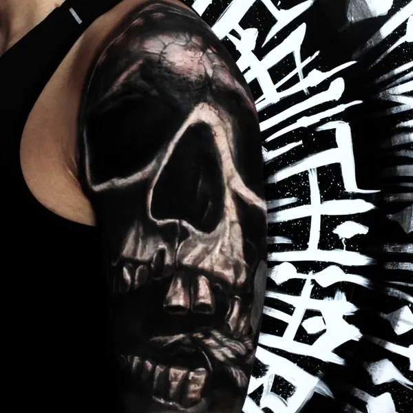 Biomechanical tattoo by Marin Yordanov - Yordanov Arts