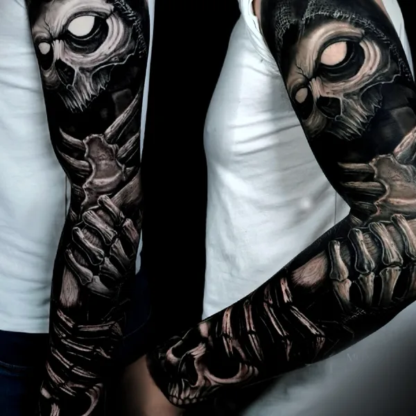 Biomechanical tattoo by Marin Yordanov - Yordanov Arts