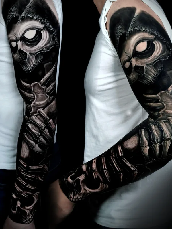 male blackandgrey freehand Tatuagem #103845 | Tatuador Marin Yordanov - Yordanov Arts