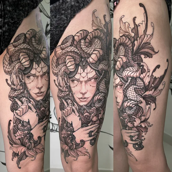 Dotwork tattoo by Roman Brumel