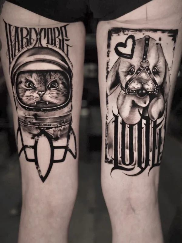 blackandgrey realism татуировка на leg #104519 | Тату мастер Молли Свобода 
