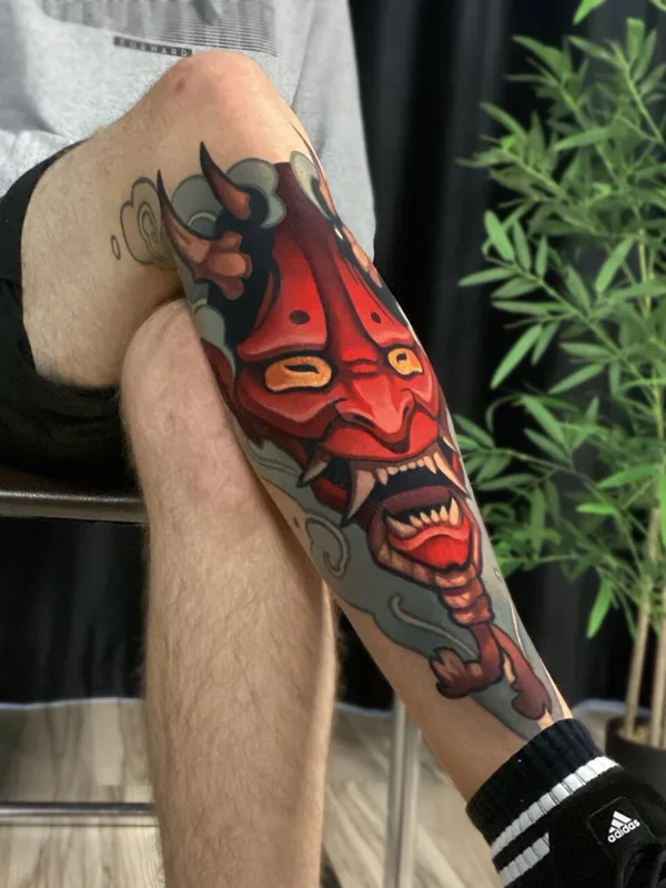 male color neojapanese tatouage sur leg #104549 | Artiste tatoueur Родион Раскольников