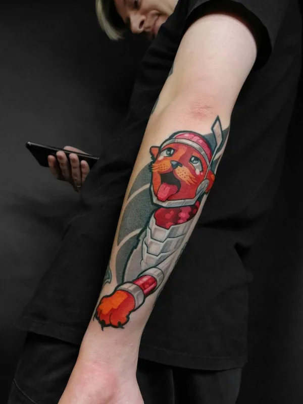male color neotraditional tatouage sur forearm #104555 | Artiste tatoueur Родион Раскольников
