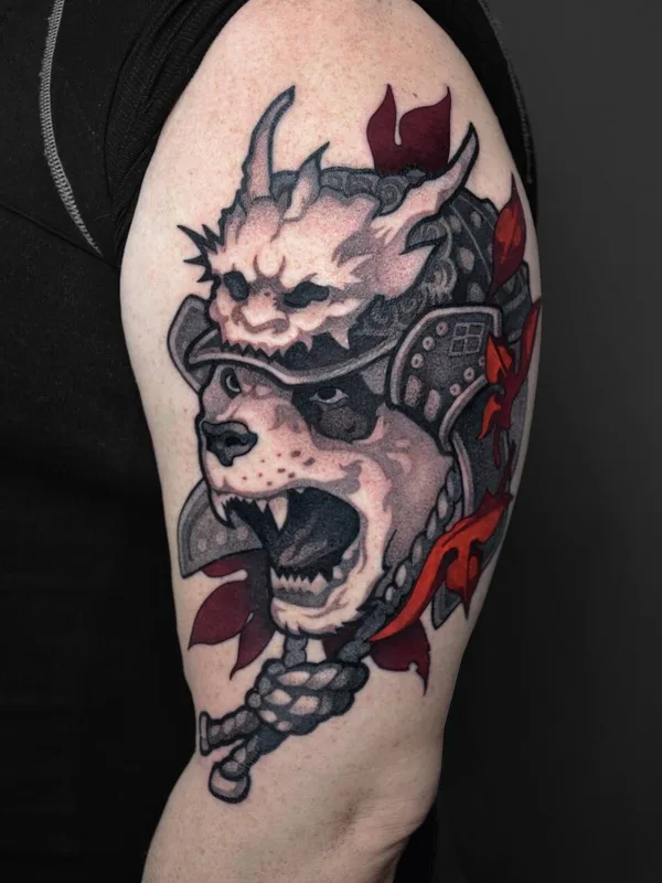 male blackandgrey neojapanese tatouage sur shoulder #104556 | Artiste tatoueur Родион Раскольников