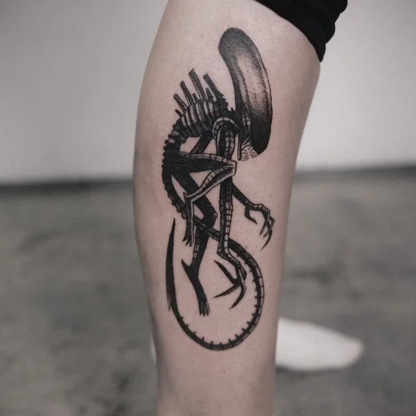 Illustrative tattoo by Sebastian Graves in Berlin