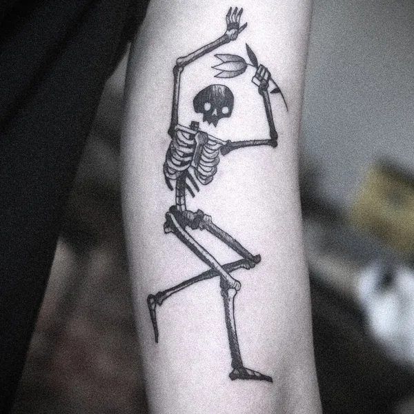 Illustrative tattoo by Sebastian Graves in Berlin