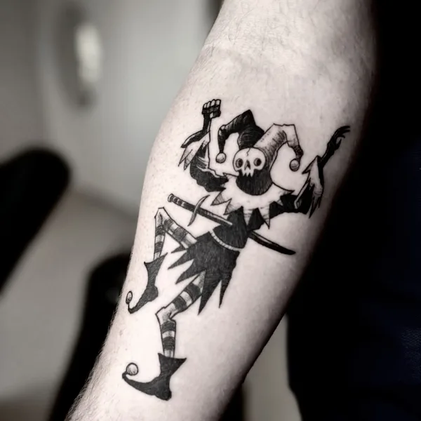 Illustrative tattoo by Sebastian Graves in Berlin