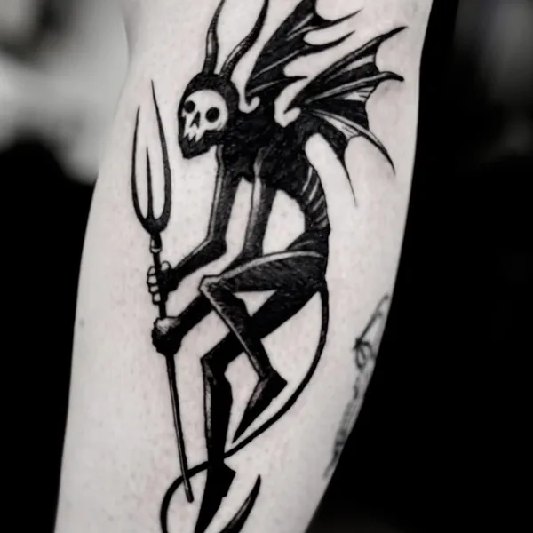 Illustrative tattoo by Sebastian Graves in Berlin