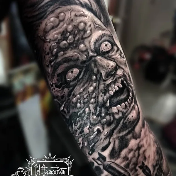 Biomechanical tattoo by Анастасия Басова in Saint Petersburg