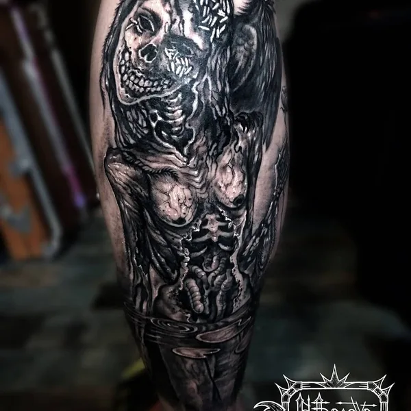 Biomechanical tattoo by Анастасия Басова in Saint Petersburg