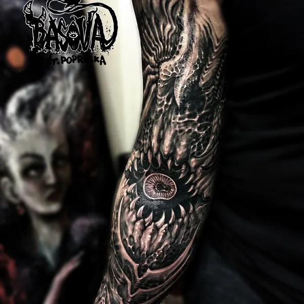 Biomechanical tattoo by Анастасия Басова in Saint Petersburg