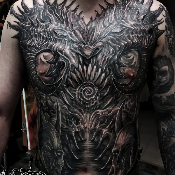 Biomechanical tattoo by Анастасия Басова in Saint Petersburg