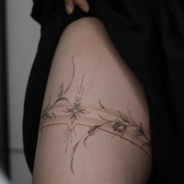 Fine Line tattoo by Анастасия stef.tattooo in Moscow