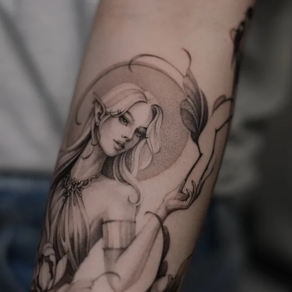 Fine Line tattoo by Анастасия stef.tattooo in Moscow