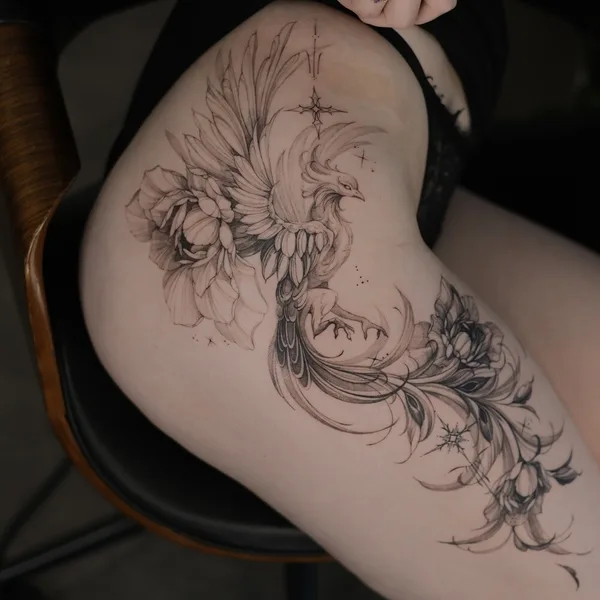 Fine Line tattoo by Анастасия stef.tattooo in Moscow
