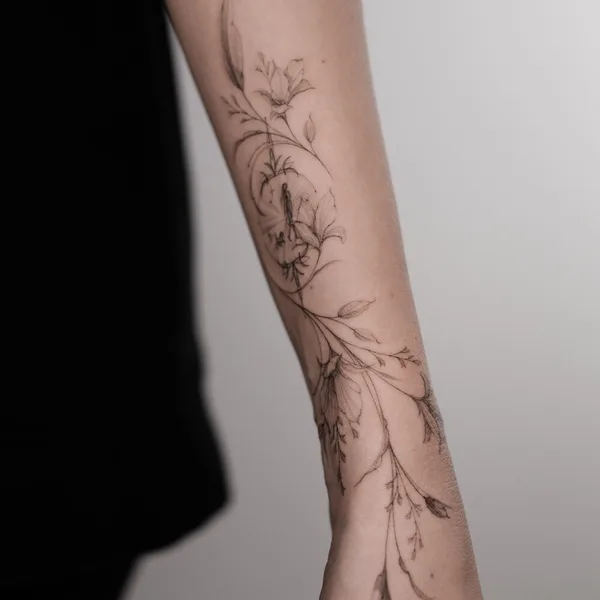Fine Line tattoo by Анастасия stef.tattooo in Moscow