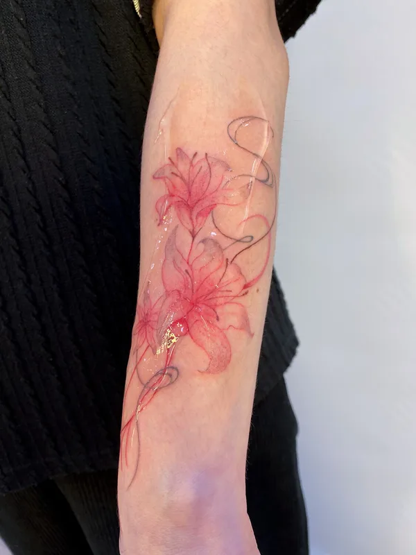 female color authorsstyle Tatuaggio su arm #105649 | Tatuatore Евгения Куликова