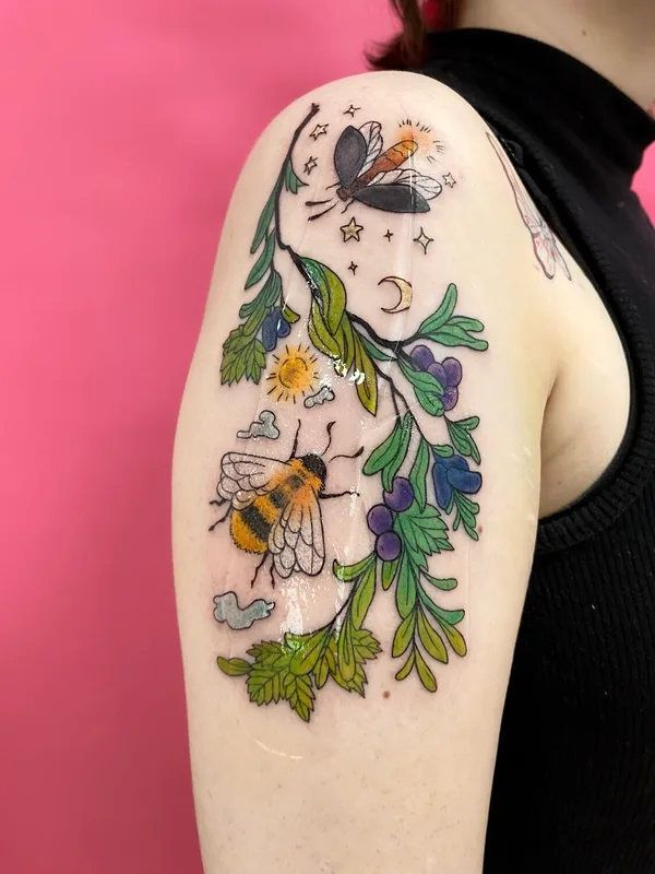 female color authorsstyle Tatuaggio su arm #105651 | Tatuatore Евгения Куликова