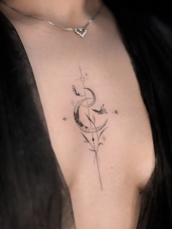 female black geometric татуировка на breast #105682 | Тату мастер Анна Дубровина