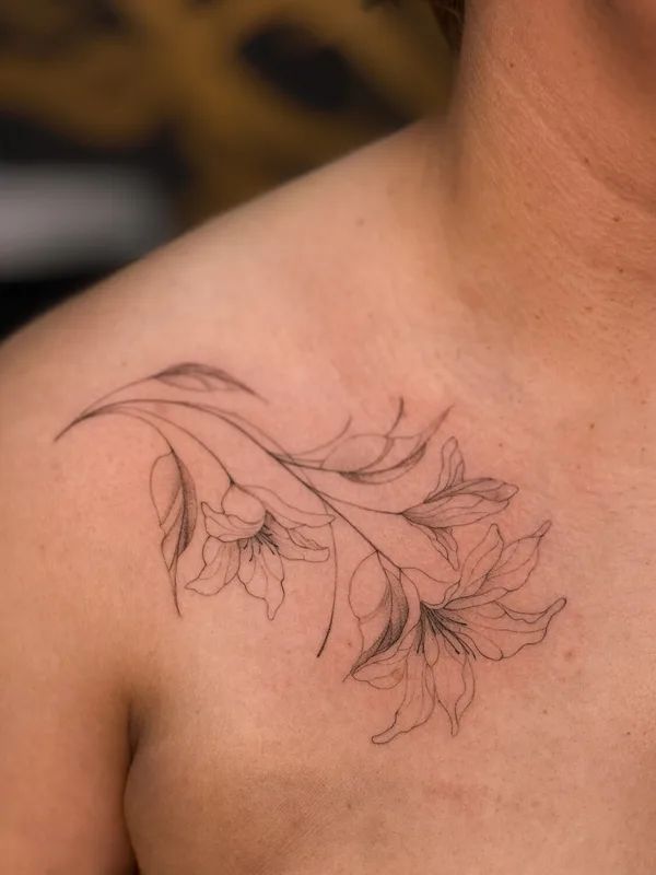 female black womens татуировка на collarbone #105689 | Тату мастер Анна Дубровина