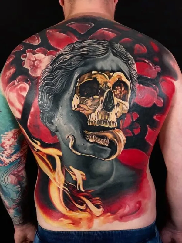male color realism татуировка на back #96706 | Тату мастер Yevhen Dikov