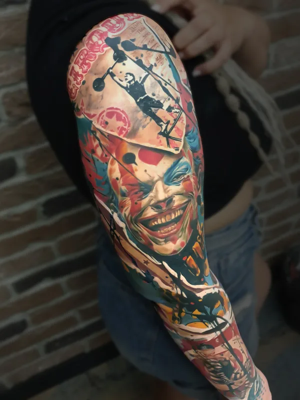 color illustrative tatuaje en full sleeve #97859 | Tatuador Александр Sigal Ромашев