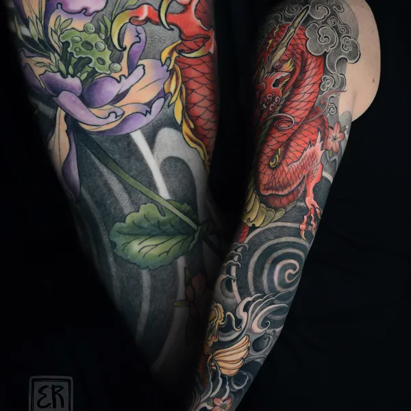 Abstract tattoo by Елизавета Руденко in Moscow