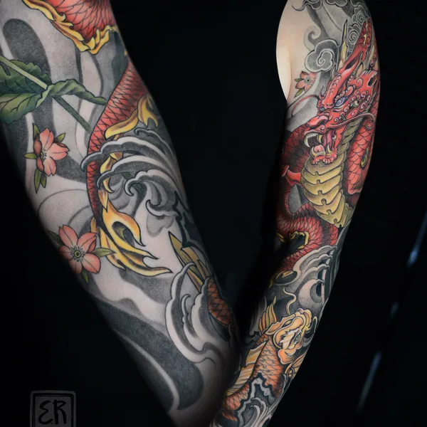 Abstract tattoo by Елизавета Руденко in Moscow