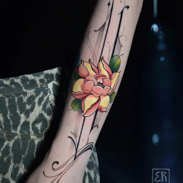 Abstract tattoo by Елизавета Руденко in Moscow