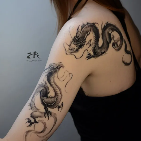 Abstract tattoo by Елизавета Руденко in Moscow