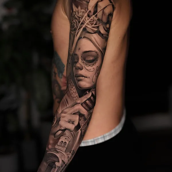 Chicano tattoo by Кирилл Матусевич in Saint Petersburg