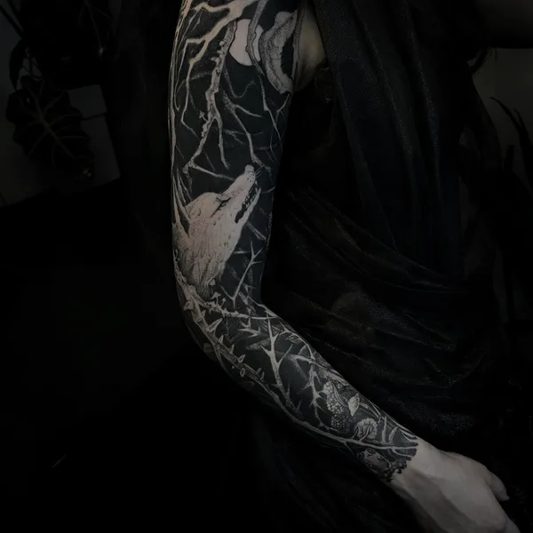 Graphic tattoo by Anastasia Foga in Saint Petersburg