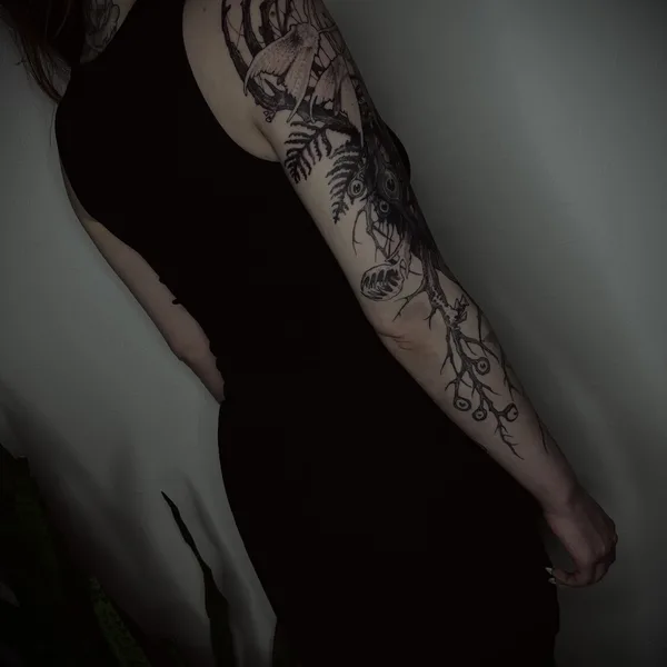 Graphic tattoo by Anastasia Foga in Saint Petersburg