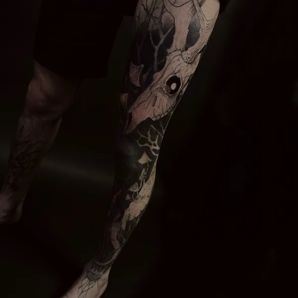 Graphic tattoo by Anastasia Foga in Saint Petersburg