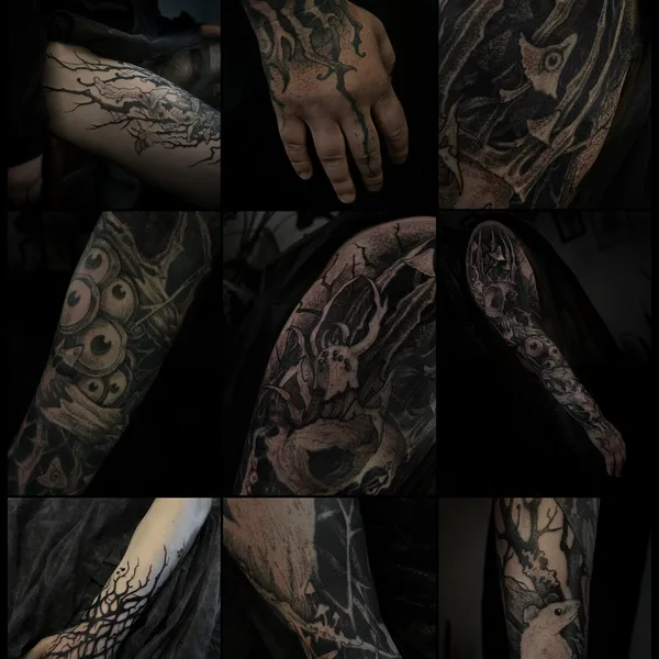 Graphic tattoo by Anastasia Foga in Saint Petersburg