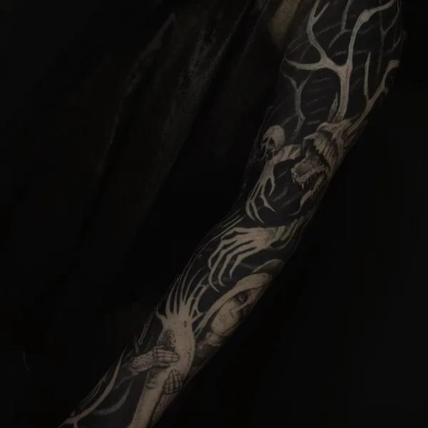 Graphic tattoo by Anastasia Foga in Saint Petersburg