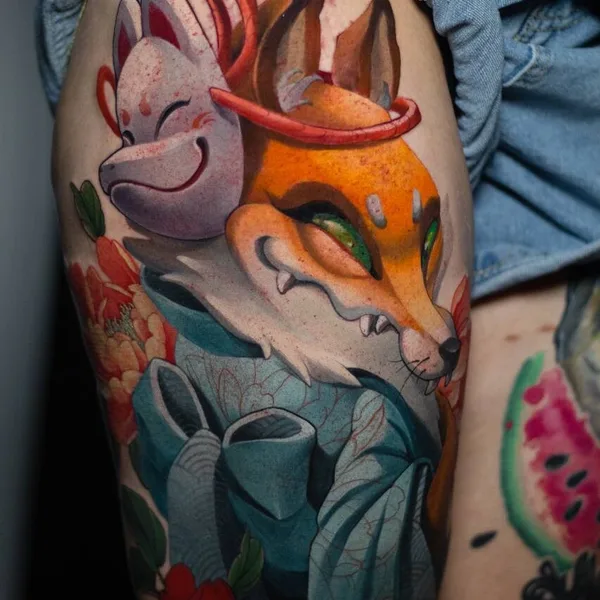 New School tattoo by Мария Иволга in Красноярск