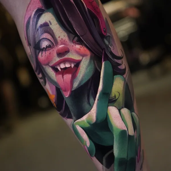 New School tattoo by Мария Иволга in Красноярск