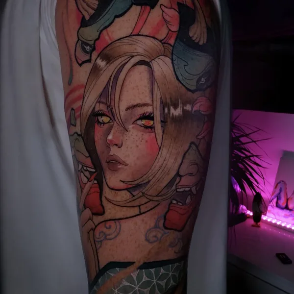 Neo Traditional tattoo by Alena Lang in Valencia