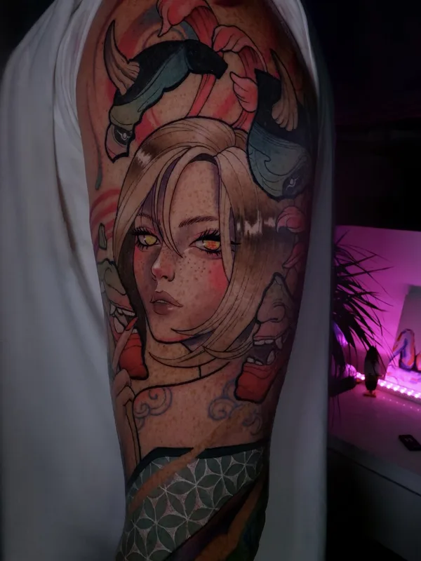 Neo Traditional tattoo by Alena Lang in Valencia