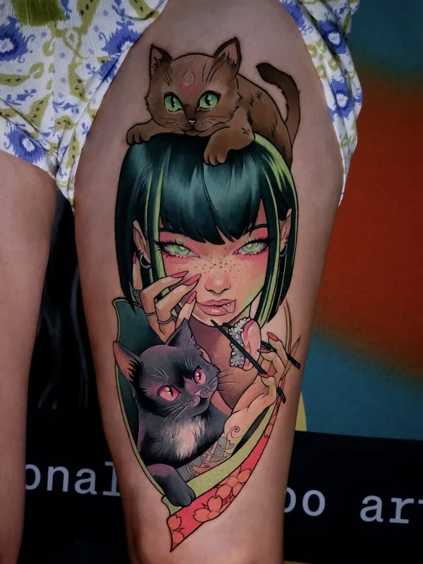 Neo Traditional tattoo by Alena Lang in Valencia