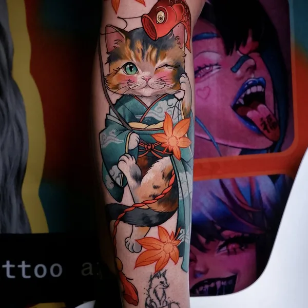 Neo Traditional tattoo by Alena Lang in Valencia