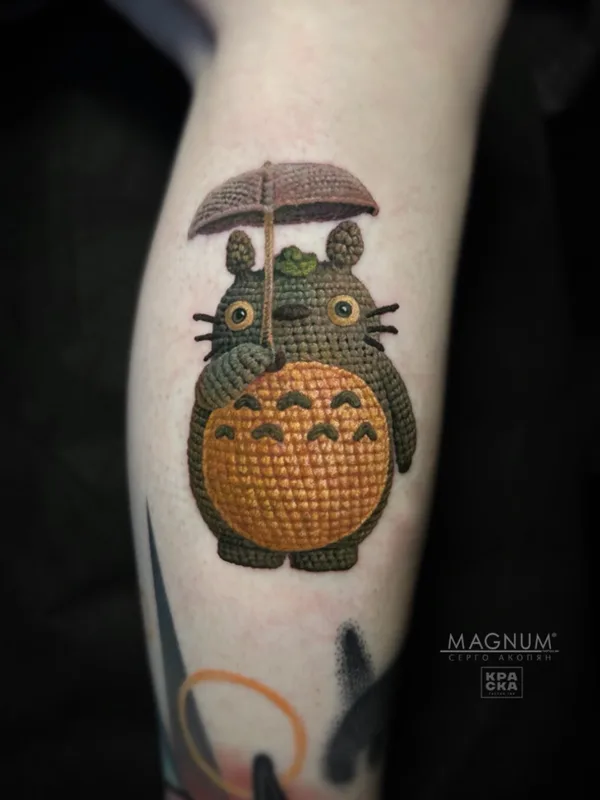 female color authorsstyle tattoo auf shin #100013 | Tätowierer Серго Акопян