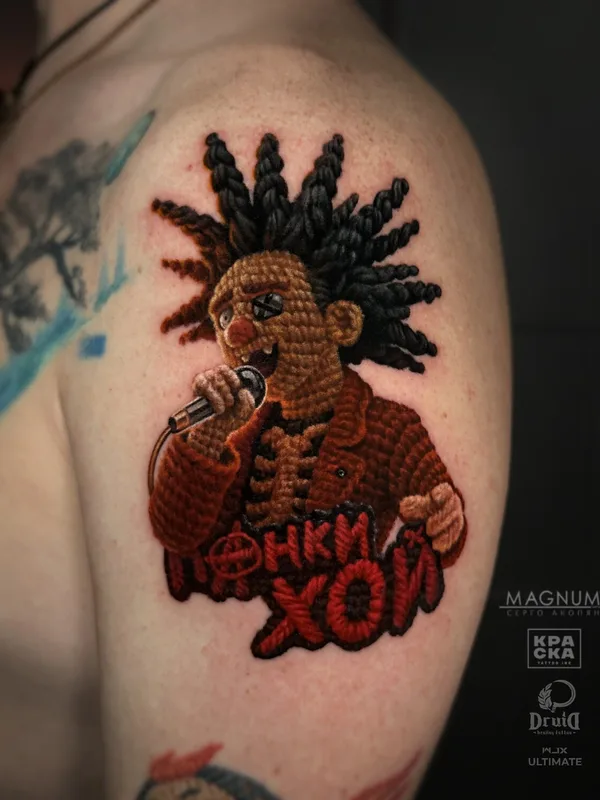male color authorsstyle tattoo auf shoulder #102069 | Tätowierer Серго Акопян