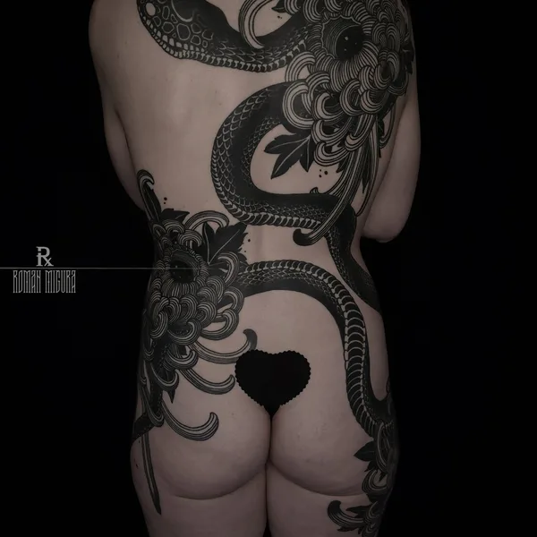 Japanese tattoo by РОМАН МИГУРА in Moscow