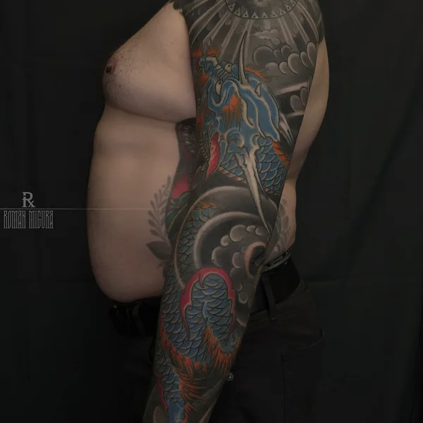 Japanese tattoo by РОМАН МИГУРА in Moscow